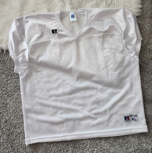 Russell Athletic Men Jerseys White Short Sleeve Football Mesh. Size XL. New with - Picture 1 of 5